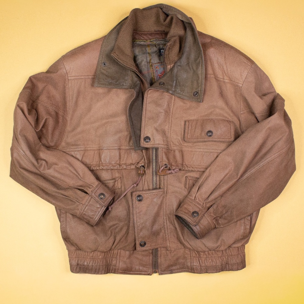 Vintage Adventure Bound Brown Leather Thinsulate Jacket Style M1815 Men's Size L